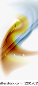 Color flowing wave, trendy liquid design template. For presentation, internet poster or web brochure cover, wallpaper. Vector illustration