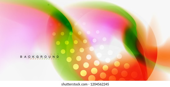 Color flowing wave, trendy liquid design template. For presentation, internet poster or web brochure cover, wallpaper. Vector illustration