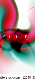 Color flowing wave, trendy liquid design template. For presentation, internet poster or web brochure cover, wallpaper. Vector illustration
