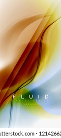 Color flowing wave, trendy liquid design template. For presentation, internet poster or web brochure cover, wallpaper. Vector illustration
