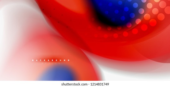 Color flowing wave, trendy liquid design template. For presentation, internet poster or web brochure cover, wallpaper. Vector illustration