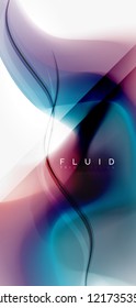 Color flowing wave, trendy liquid design template. For presentation, internet poster or web brochure cover, wallpaper. Vector illustration