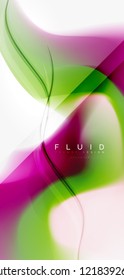 Color flowing wave, trendy liquid design template. For presentation, internet poster or web brochure cover, wallpaper. Vector illustration
