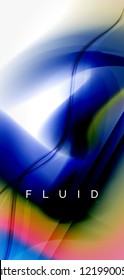 Color flowing wave, trendy liquid design template. For presentation, internet poster or web brochure cover, wallpaper. Vector illustration