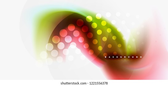 Color flowing wave, trendy liquid design template. For presentation, internet poster or web brochure cover, wallpaper. Vector illustration