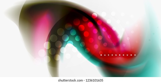 Color flowing wave, trendy liquid design template. For presentation, internet poster or web brochure cover, wallpaper. Vector illustration