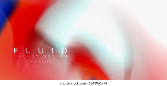 Color flowing wave, trendy liquid design template. For presentation, internet poster or web brochure cover, wallpaper. Vector illustration