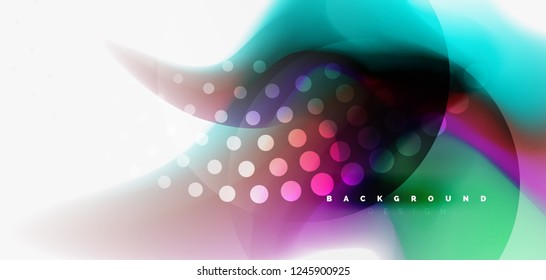 Color flowing wave, trendy liquid design template. For presentation, internet poster or web brochure cover, wallpaper. Vector illustration