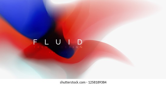 Color flowing wave, trendy liquid design template. For presentation, internet poster or web brochure cover, wallpaper. Vector illustration