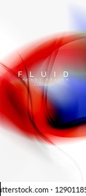 Color flowing wave, trendy liquid design template. For presentation, internet poster or web brochure cover, wallpaper. Vector illustration