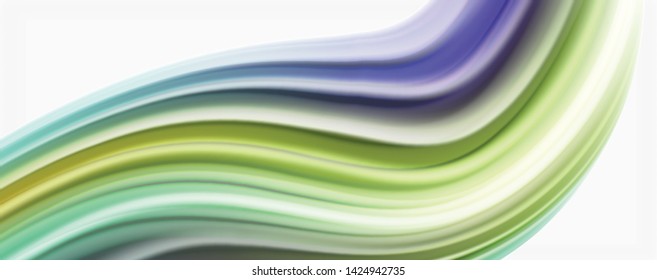 Color flowing waves, liquid conceptual abstract background. Vector