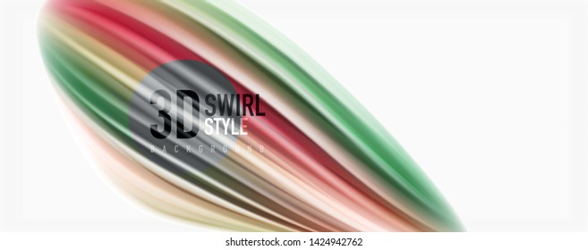 Color flowing waves, liquid conceptual abstract background. Vector