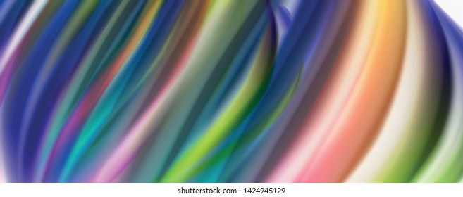 Color flowing waves, liquid conceptual abstract background. Vector