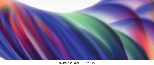 Color flowing waves, liquid conceptual abstract background. Vector
