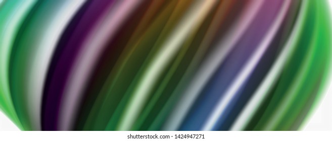 Color flowing waves, liquid conceptual abstract background. Vector