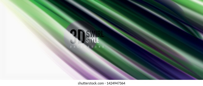 Olas de flujo de color, fondo abstracto conceptual líquido. Vector