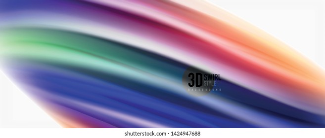 Color flowing waves, liquid conceptual abstract background. Vector