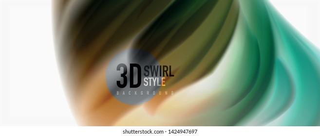 Color flowing waves, liquid conceptual abstract background. Vector