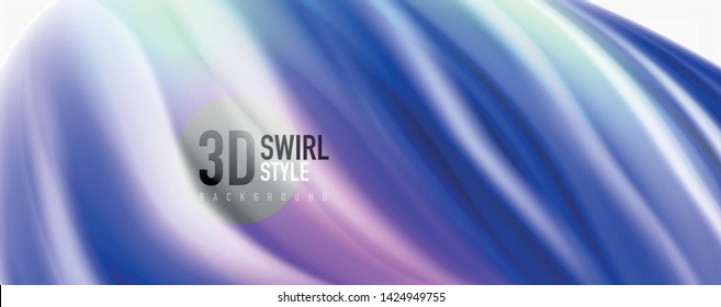 Color flowing waves, liquid conceptual abstract background. Vector