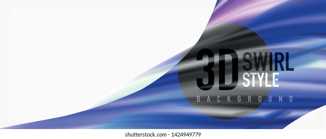 Color flowing waves, liquid conceptual abstract background. Vector
