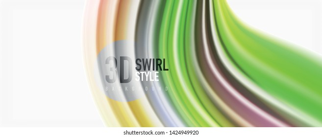 Color flowing waves, liquid conceptual abstract background. Vector