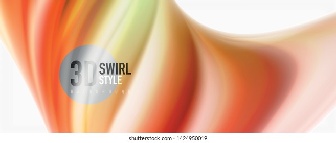 Color flowing waves, liquid conceptual abstract background. Vector