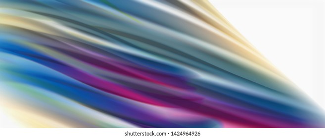 Color flowing waves, liquid conceptual abstract background. Vector