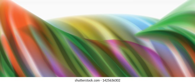 Color flowing waves, liquid conceptual abstract background. Vector
