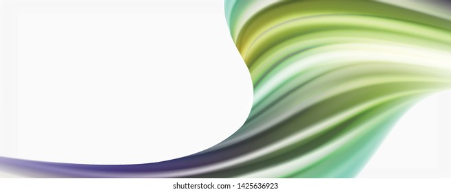 Color flowing waves, liquid conceptual abstract background. Vector