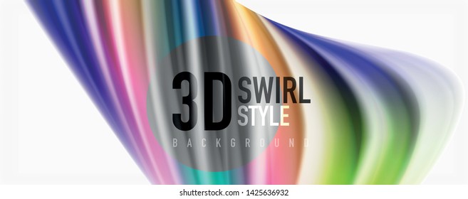 Color flowing waves, liquid conceptual abstract background. Vector