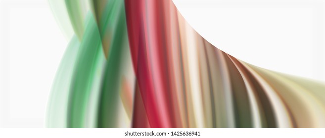 Color flowing waves, liquid conceptual abstract background. Vector
