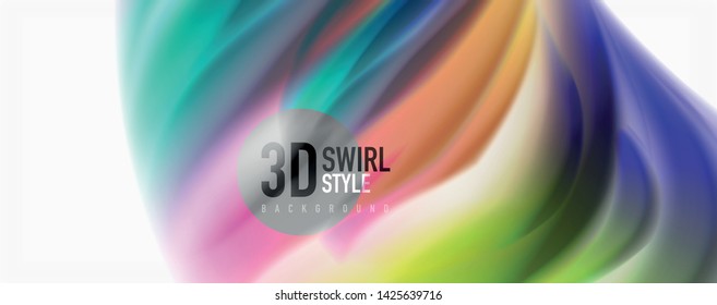 Color flowing waves, liquid conceptual abstract background. Vector