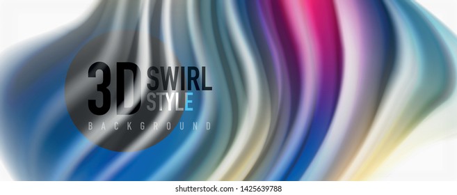 Color flowing waves, liquid conceptual abstract background. Vector