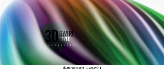 Color flowing waves, liquid conceptual abstract background. Vector