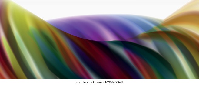 Olas de flujo de color, fondo abstracto conceptual líquido. Vector