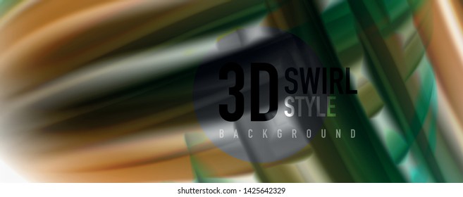 Olas de flujo de color, fondo abstracto conceptual líquido. Vector