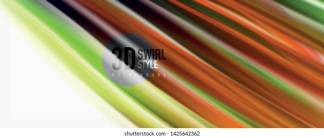 Ondas de fluxo de cor, fundo abstrato conceptual líquido. Vetor
