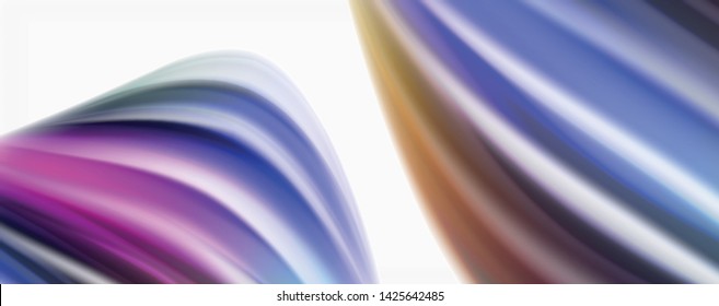 Color flowing waves, liquid conceptual abstract background. Vector