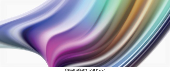 Color flowing waves, liquid conceptual abstract background. Vector