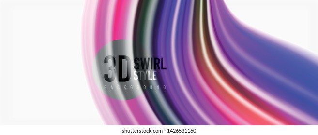 Color flowing waves, liquid conceptual abstract background. Vector
