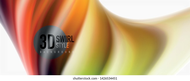 Color flowing waves, liquid conceptual abstract background. Vector