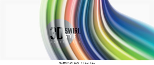 Olas de flujo de color, fondo abstracto conceptual líquido. Vector
