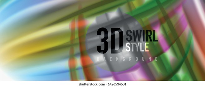 Color flowing waves, liquid conceptual abstract background. Vector