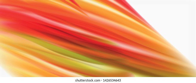 Color flowing waves, liquid conceptual abstract background. Vector