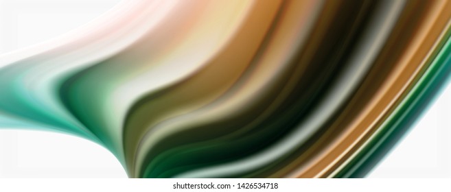 Color flowing waves, liquid conceptual abstract background. Vector
