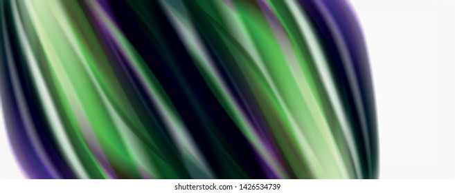 Color flowing waves, liquid conceptual abstract background. Vector