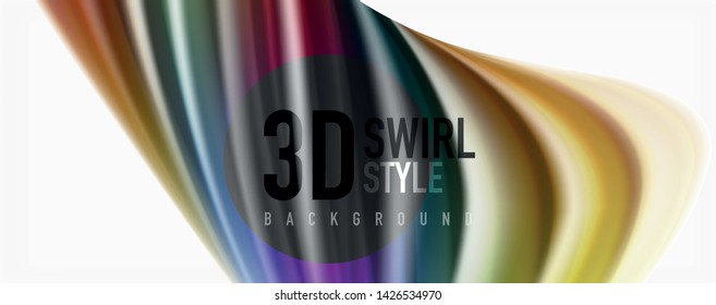 Color flowing waves, liquid conceptual abstract background. Vector