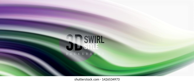 Color flowing waves, liquid conceptual abstract background. Vector