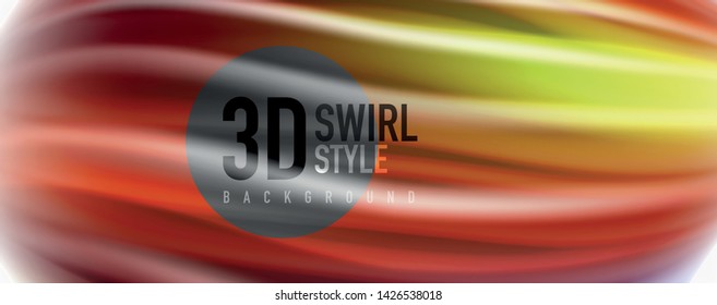 Color flowing waves, liquid conceptual abstract background. Vector