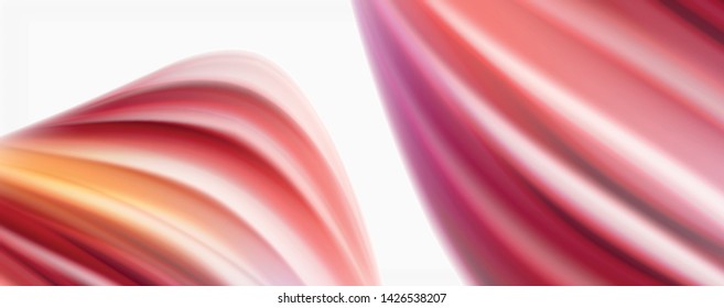Color flowing waves, liquid conceptual abstract background. Vector